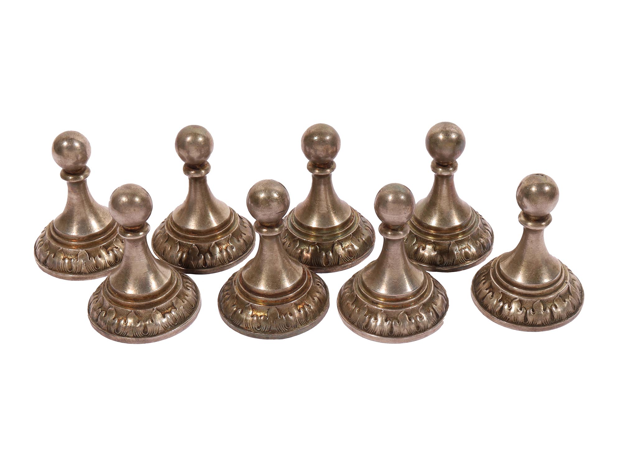 GERMAN ENGRAVED 800 GILT SILVER CHESS SET IN CASE PIC-5